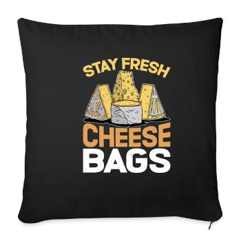 Stay Fresh Cheese Bags 36 - Sofa pillowcase 17,3'' x 17,3'' (45 x 45 cm) - black - Front