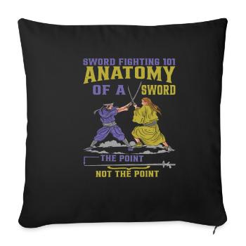 Sword Fighting 101 Anatomy Of A Sword 6 - Sofa pillowcase 17,3'' x 17,3'' (45 x 45 cm) - black - Front
