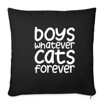 Boys Whatever Cats Forever - Housse de coussin décorative 45 x 45 cm - noir - Devant