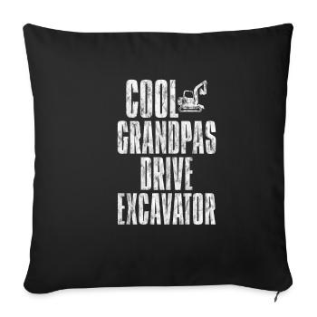 Cool Grandpas Drive Excavator 3 - Sofa pillowcase 17,3'' x 17,3'' (45 x 45 cm) - black - Front