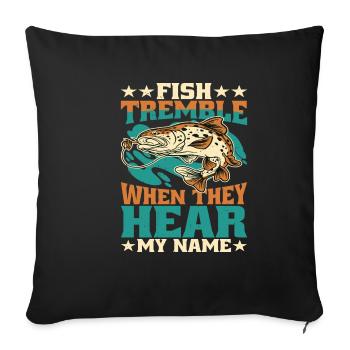 Les poissons tremblent quand ils entendent mon nom 4 - Housse de coussin décorative 45 x 45 cm - noir - Devant