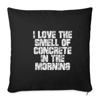 J’aime l’odeur du béton le matin 3 - Housse de coussin décorative 45 x 45 cm - noir - Devant