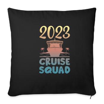 Croisières en famille - Housse de coussin décorative 45 x 45 cm - noir - Devant