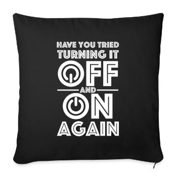 L’avez-vous éteint et rallumé, allumé, éteint - Housse de coussin décorative 45 x 45 cm - noir - Devant