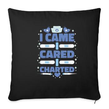 I Came I Cared I Charted 2 - Sofa pillowcase 17,3'' x 17,3'' (45 x 45 cm) - black - Front