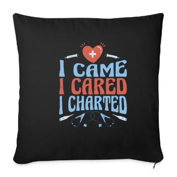 I Came I Cared I Charted 3 - Sofa pillowcase 17,3'' x 17,3'' (45 x 45 cm) - black - Front