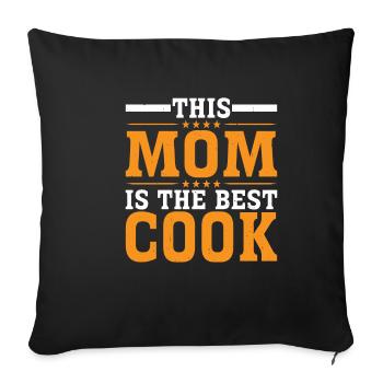 Cette maman est la meilleure cuisinière 3 - Housse de coussin décorative 45 x 45 cm - noir - Devant