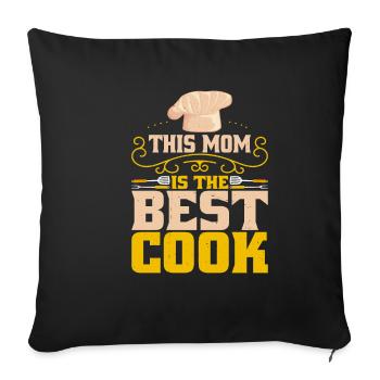 Cette maman est la meilleure cuisinière - Housse de coussin décorative 45 x 45 cm - noir - Devant