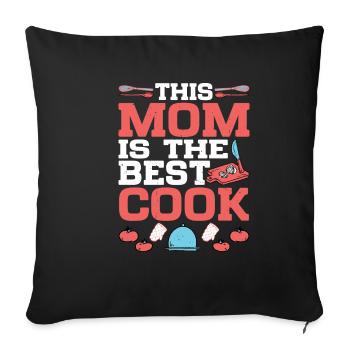 Cette maman est la meilleure cuisinière 2 - Housse de coussin décorative 45 x 45 cm - noir - Devant
