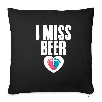 I Miss Beer 2 - Sofa pillowcase 17,3'' x 17,3'' (45 x 45 cm) - black - Front