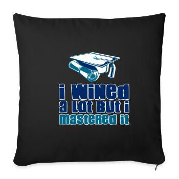 I Wined A Lot But I Mastered It 2 - Sofa pillowcase 17,3'' x 17,3'' (45 x 45 cm) - black - Front