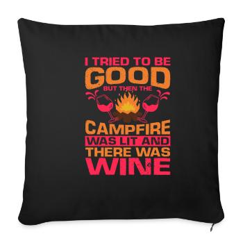But Then The Campfire Was Lit 2 - Sofa pillowcase 17,3'' x 17,3'' (45 x 45 cm) - black - Front