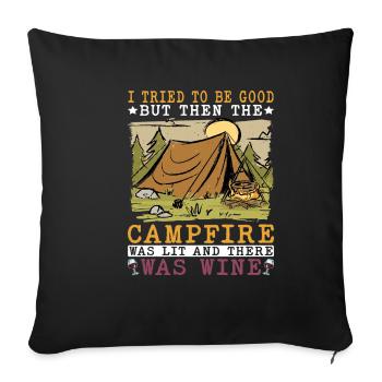 But Then The Campfire Was Lit - Sofa pillowcase 17,3'' x 17,3'' (45 x 45 cm) - black - Front