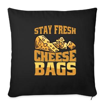 Stay Fresh Cheese Bags 44 - Sofa pillowcase 17,3'' x 17,3'' (45 x 45 cm) - black - Front