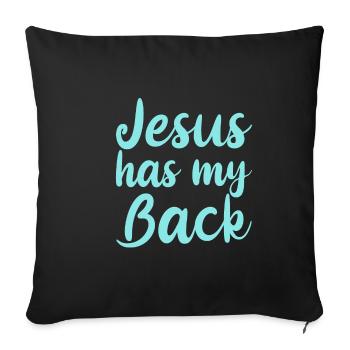 Jésus a mon dos 4 - Housse de coussin décorative 45 x 45 cm - noir - Devant