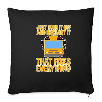 Just Turn It Off And Restart It 2 - Sofa pillowcase 17,3'' x 17,3'' (45 x 45 cm) - black - Front
