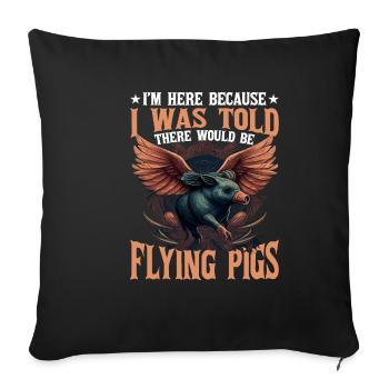 On m’a dit qu’il y aurait des cochons volants 17 - Housse de coussin décorative 45 x 45 cm - noir - Devant