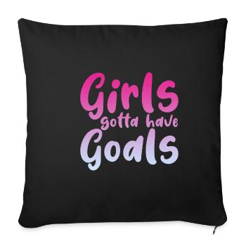 Les filles doivent avoir des objectifs - Housse de coussin décorative 45 x 45 cm - noir - Devant