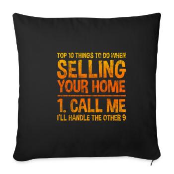 Top 10 des choses à faire lors de la vente de votre maison 3 - Housse de coussin décorative 45 x 45 cm - noir - Devant