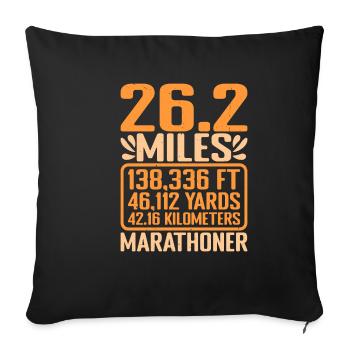 26,2 milles 138 336 pi 46 112 verges 42,16 km 3 - Housse de coussin décorative 45 x 45 cm - noir - Devant