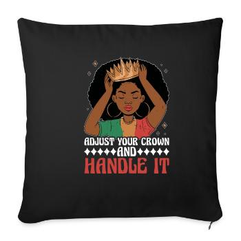 Ajustez votre couronne et manipulez-la 8 - Housse de coussin décorative 45 x 45 cm - noir - Devant