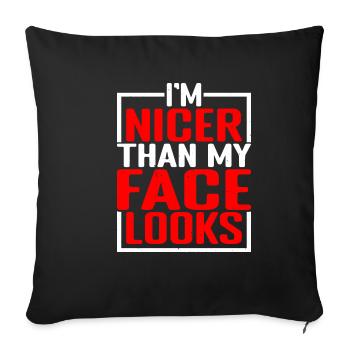 Je suis plus beau que mon visage n’en a l’air - Housse de coussin décorative 45 x 45 cm - noir - Devant