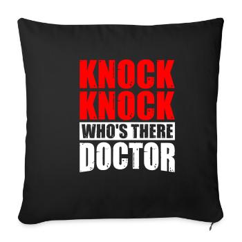 Knock Knock Who's There Doctor 9 - Sofa pillowcase 17,3'' x 17,3'' (45 x 45 cm) - black - Front