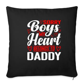 Désolé les garçons, mon cœur appartient à papa 4 - Housse de coussin décorative 45 x 45 cm - noir - Devant