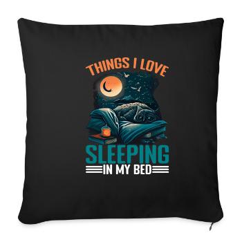 Things I Love, Sleeping In My Bed 13 - Sofa pillowcase 17,3'' x 17,3'' (45 x 45 cm) - black - Front