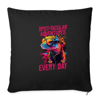 Leopard Gecko Lizard Lover - Sofa pillowcase 17,3'' x 17,3'' (45 x 45 cm) - black - Front
