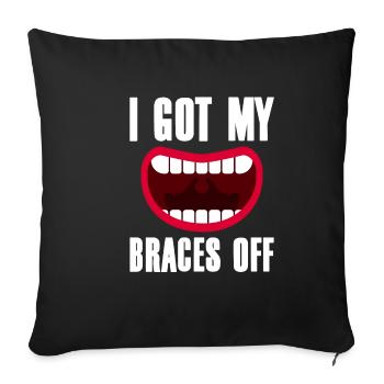 J’ai enlevé mes broches 2 - Housse de coussin décorative 45 x 45 cm - noir - Devant