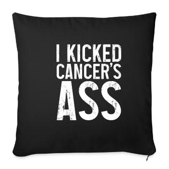 I Kicked Cancer's Ass 3 - Sofa pillowcase 17,3'' x 17,3'' (45 x 45 cm) - black - Front