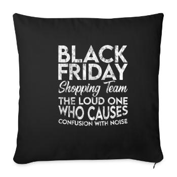 Équipe de magasinage du Black Friday 3 - Housse de coussin décorative 45 x 45 cm - noir - Devant