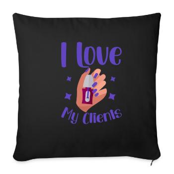 I Love My Clients 4 - Sofa pillowcase 17,3'' x 17,3'' (45 x 45 cm) - black - Front