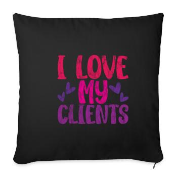 I Love My Clients 3 - Sofa pillowcase 17,3'' x 17,3'' (45 x 45 cm) - black - Front