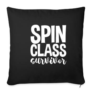 Spin Class Survivor - Sofa pillowcase 17,3'' x 17,3'' (45 x 45 cm) - black - Front
