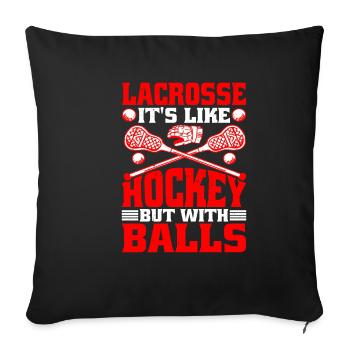 La crosse, c’est comme le hockey mais avec des balles - Housse de coussin décorative 45 x 45 cm - noir - Devant