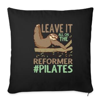 Leave It All On The Reformer #pilates 9 - Sofakissenbezug 45 x 45 cm - Schwarz - Vorne