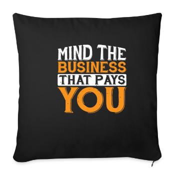 Attention à l’entreprise qui vous paie 32 - Housse de coussin décorative 45 x 45 cm - noir - Devant