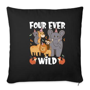 Four Ever Wild 53 - Sofakissenbezug 45 x 45 cm - Schwarz - Vorne