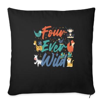 Four Ever Wild 51 - Sofakissenbezug 45 x 45 cm - Schwarz - Vorne