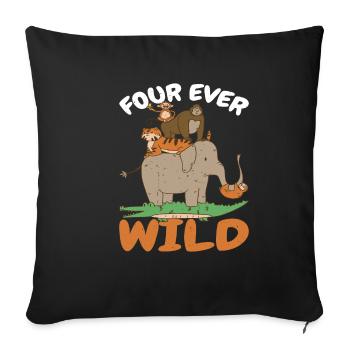 Four Ever Wild 52 - Sofakissenbezug 45 x 45 cm - Schwarz - Vorne