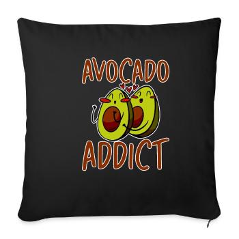 Avocado Addict 4 - Sofa pillowcase 17,3'' x 17,3'' (45 x 45 cm) - black - Front