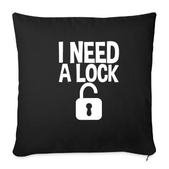 I Need A Lock - Sofakissenbezug 45 x 45 cm - Schwarz - Vorne