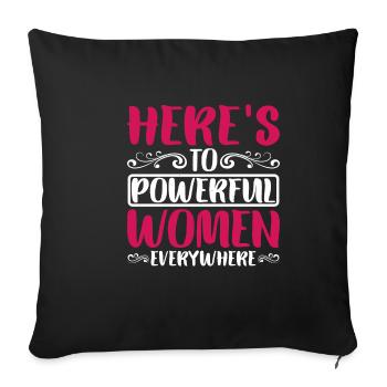Voici aux femmes puissantes partout dans le monde 5 - Housse de coussin décorative 45 x 45 cm - noir - Devant