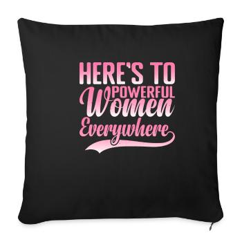 Voici aux femmes puissantes partout dans le monde 6 - Housse de coussin décorative 45 x 45 cm - noir - Devant