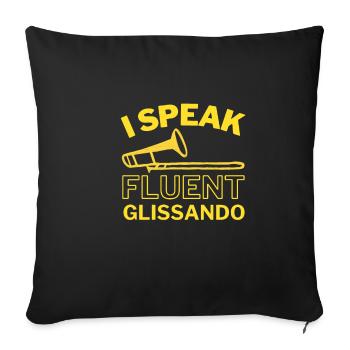 trombone, tromboniste, musicien, joueur de trombone - Housse de coussin décorative 45 x 45 cm - noir - Devant