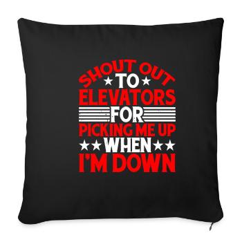 Aux ascenseurs pour venir me chercher quand je suis en bas 5 - Housse de coussin décorative 45 x 45 cm - noir - Devant