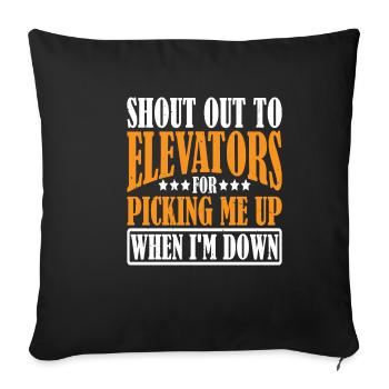 Aux ascenseurs pour venir me chercher quand je suis en bas 7 - Housse de coussin décorative 45 x 45 cm - noir - Devant