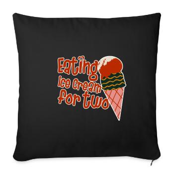 Eating Ice Cream For Two 2 - Sofa pillowcase 17,3'' x 17,3'' (45 x 45 cm) - black - Front